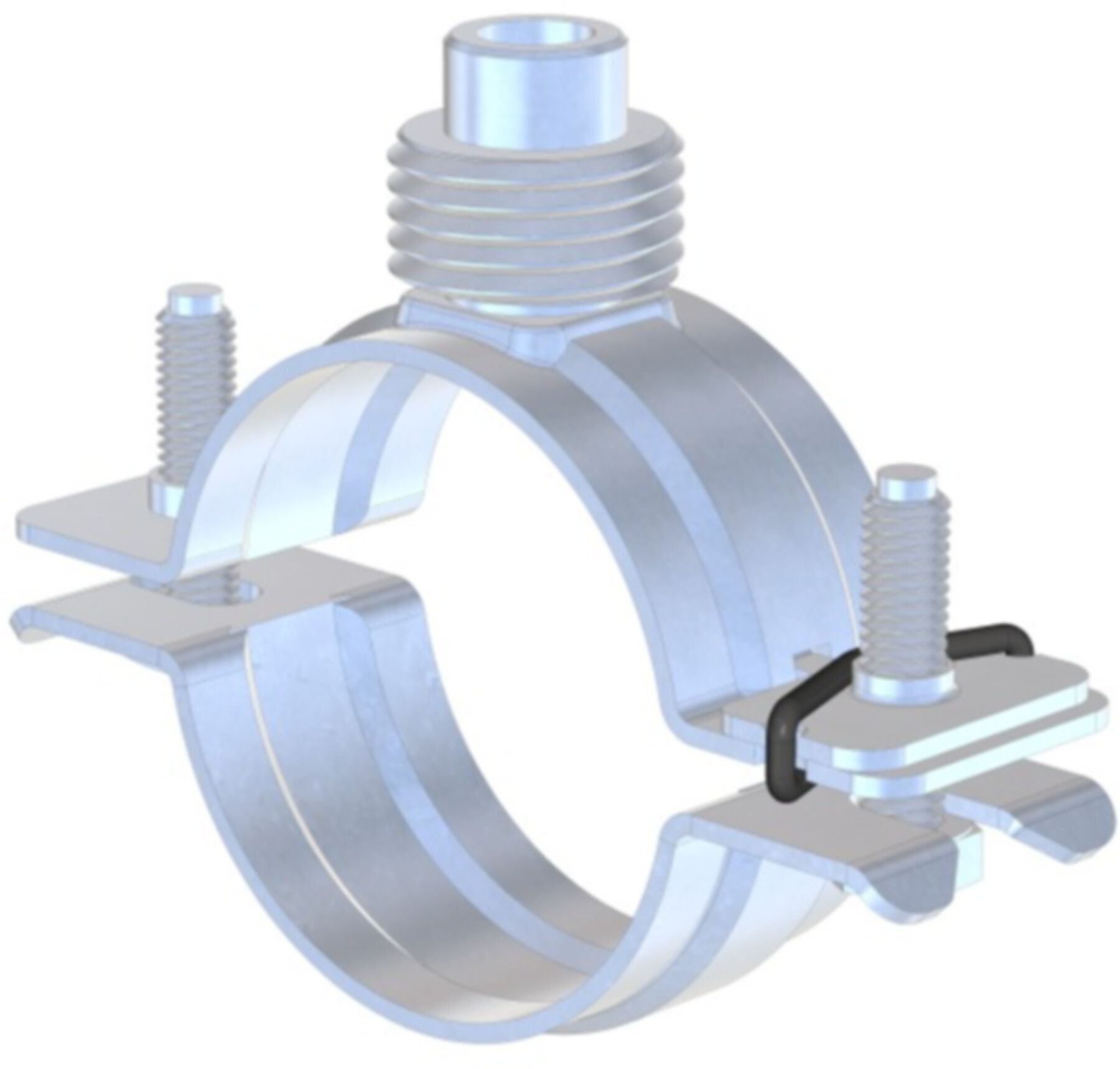 Universalrohrsch. Inox o/Gummi 63-69mm ohne Muffe, M8/M10/1/2" 50.108RK - Schänis-Rohrschellen + Zubehör INOX