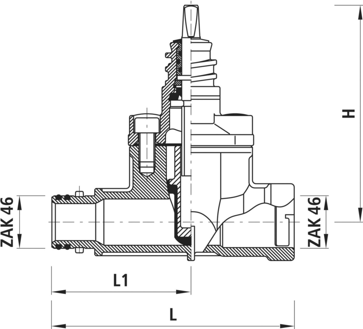 Hausanschluss-Schieber ZAK 2521 ZAK - ZAK - Hawle Hausanschluss- und Anbohrarmaturen