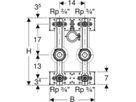 GIS-Waschtisch-Set Standarm.461.153.00.1 zwei Wasserzählerstrecken mit UP-Ventil - Geberit Systemventile / Armaturen