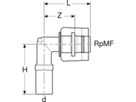 Übergangswinkel 90° 1/2"-15mm 61121 mit Steckende, mit MasterFix - Mapress-Sanitär-Presssystem-Formstücke