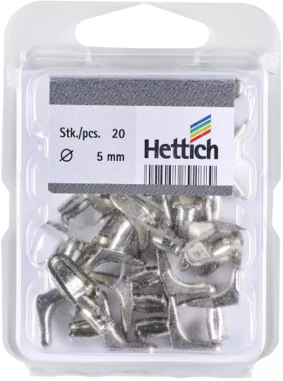 Hettich Tablarträger vernickelt, Sekura 2, D = 5mm, à 20 Stk - Diverse Möbelbeschläge und Zubehör