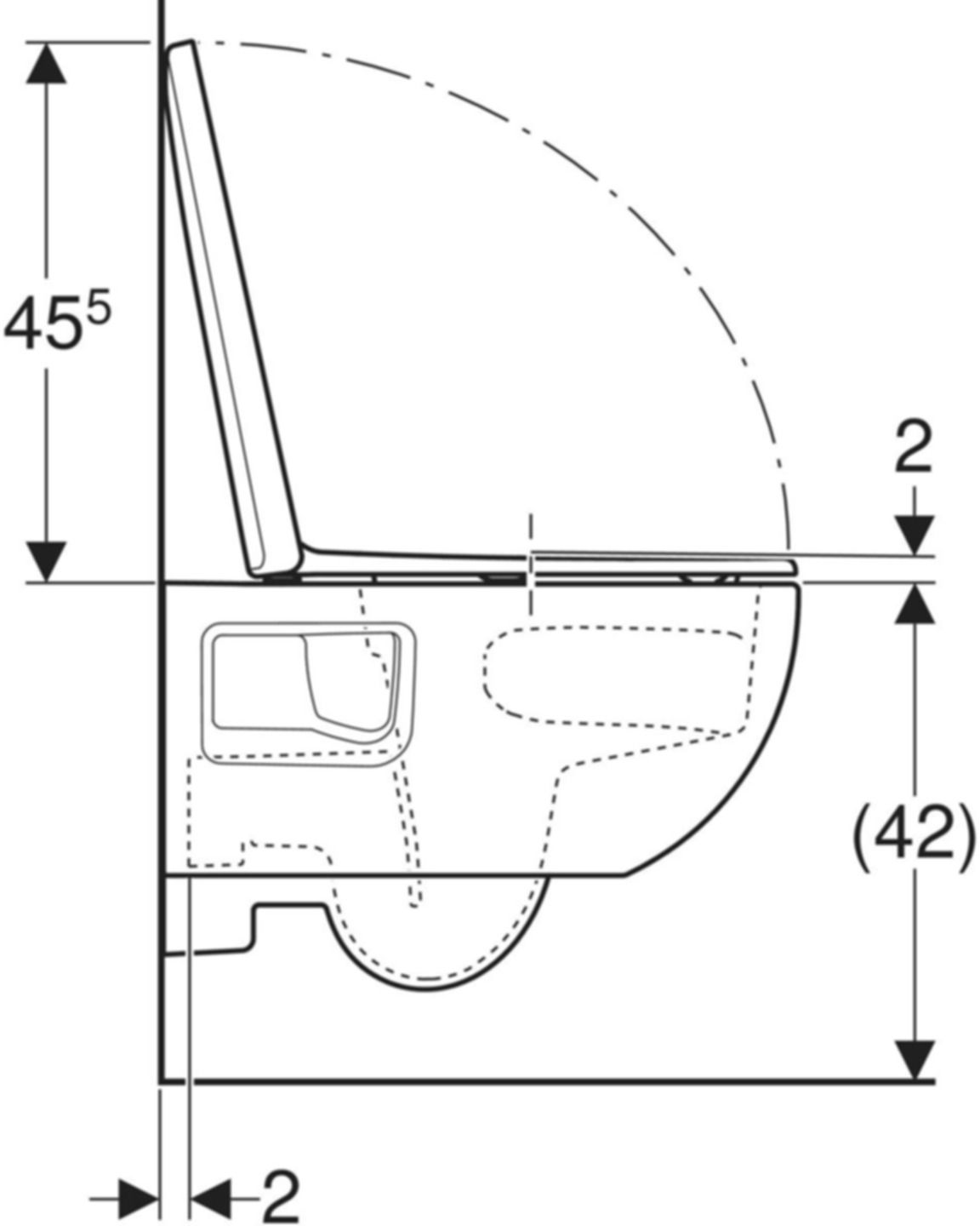 Renova Set Wand-WC Tiefspüler TurboFlush mit Installationszubehör 504.078.00.1 - Geberit Grossisten Shop-Sortiment