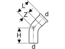 Bogen 45° m/Steckende 18mm 20703 - Mapress-Heizungs-Formstücke