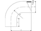 Bogen 90° nahtlos PE100 S8 PN 10 d 90mm 753 000 813 - PE100 Stutzenformstücke langschenklig
