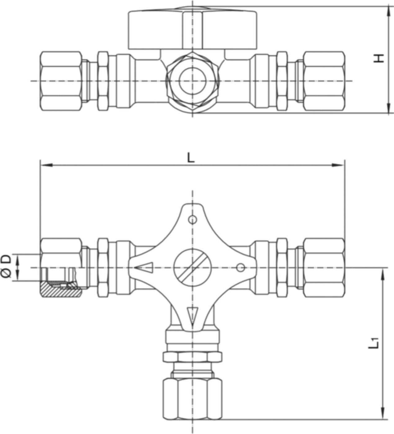 Umschaltventile 6 x 6 x 6 mm 210 20 51 - Oventrop Heizöltankarmaturen und Zubehör