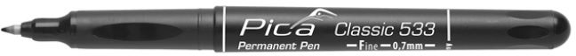 Pica Permanent Pen Classic 533 schwarz, 0,7mm, Finespitze F - Auszeichnen