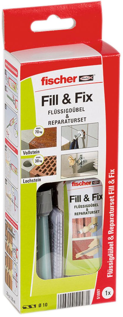 FISCHER Flüssigdübel, fill & fix 25 ml, für alle Baustoffe - Fischer Befestigung