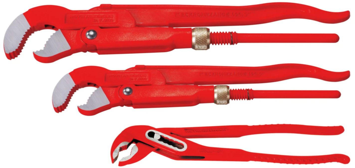 ROTHENBERGER Profi-Set, 3 tlg. Rohrzange Ø 1-1.1/2" + Wapu SP 10 - Sanitärwerkzeuge