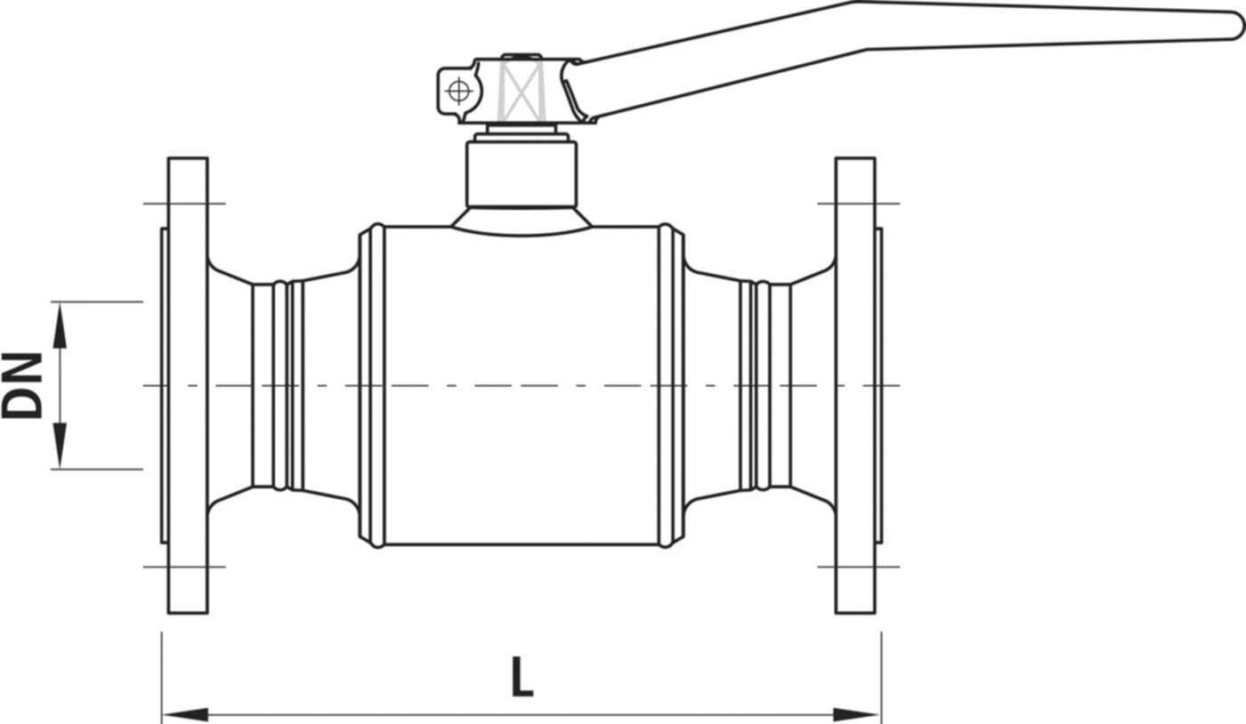 Kugelhahn mit Flansch für Gas 6889 mit Trennstelle DN 50 - Hawle Armaturen