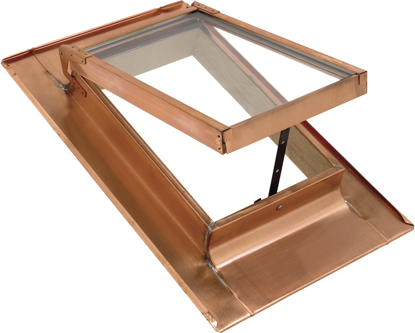 Dachfenster Doppelvergl. 50/ 70 cm 342 mit Isoliergl.+ Holzrahmen "Strubline" - Kupfer Spenglereihalbfabrikate