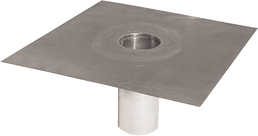 Dachwassereinlauf Flach CrNi 48 mm Stutzenlänge 300 mm - Flachdacheinläufe/ Einfassungen