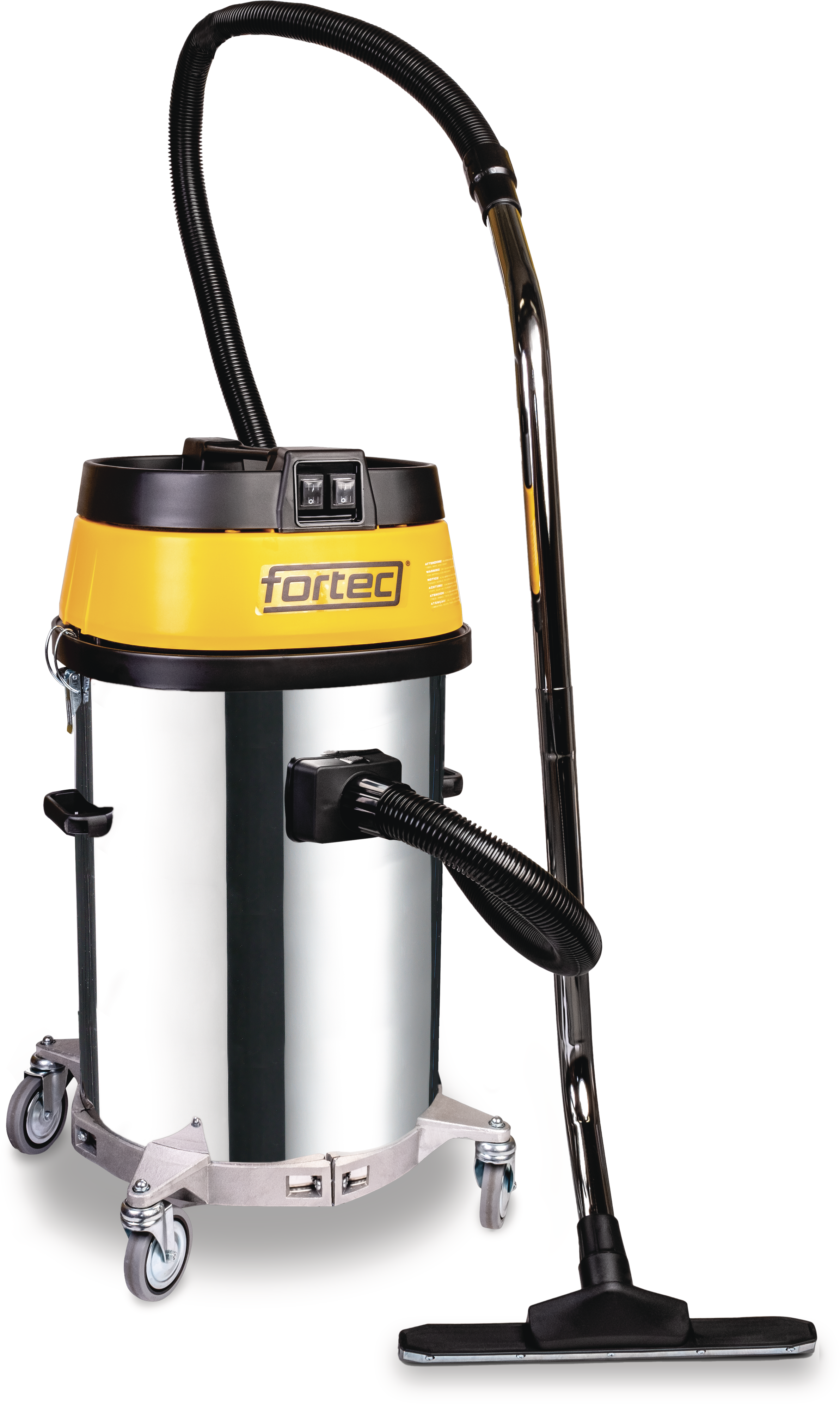 FORTEC Nass-/Trockensauger WD/80.2I 1900 W , Inox-Behälter 80 L , 10 m Kabel - Saugen