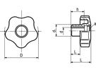 Sterngriffe Elesa® VCT. BN14133 69844VCT.32B-M6 - Bossard Schrauben