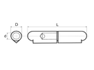 BRINER Anschweissrollen Typ 34, Stahl fester Dorn DxL= 13x80mm, blank - Anschweissrollen