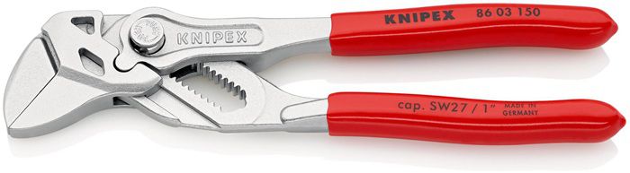 KNIPEX Zangenschlüssel, vernickelt 8603, L= 150mm, -Ø 27mm, PVC-Griffhülle - Zangen, Schneiden
