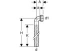 Anschlussbogen PP 90° mit Verschraubung d 63/ 56mm 152.218.06.1 - Geberit-Sifon + Apparateanschlüsse