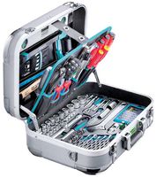 TECHNOCRAFT ABS-Werkzeugkoffer Pro Chrome 185 1/4"+1/2" , PB + Knipex , 185 tlg. - Werkzeugkoffer,Sortimentskoffer,Behälter