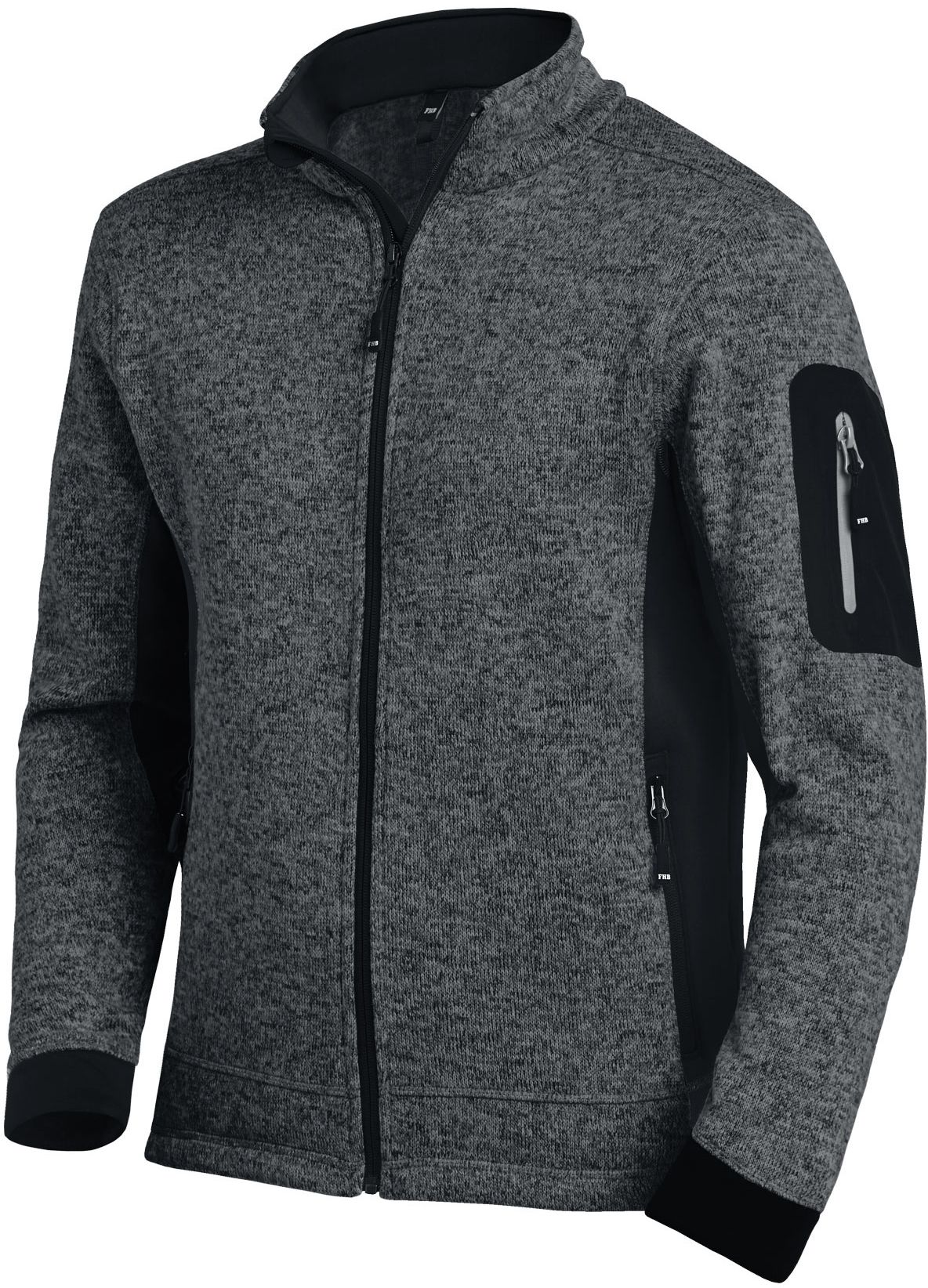 FHB CHRISTOPH Strick-Fleece-Jacke anthrazit-schwarz Gr. XL - Textilien