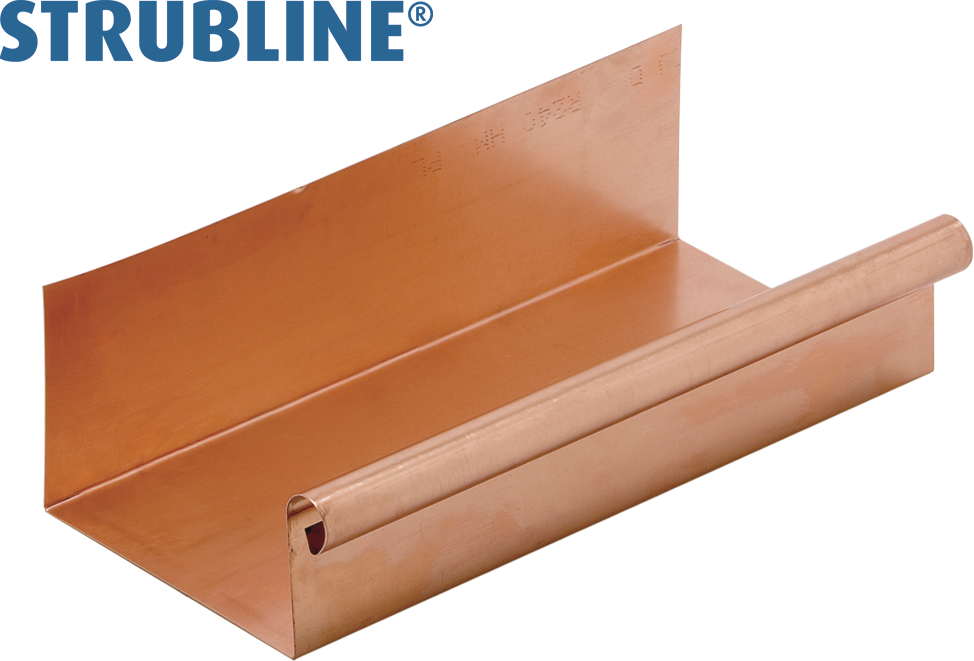 Dachrinnen 0.60 eckig a 6 M 400 mm 105 "Strubline" - Kupfer Spenglereihalbfabrikate