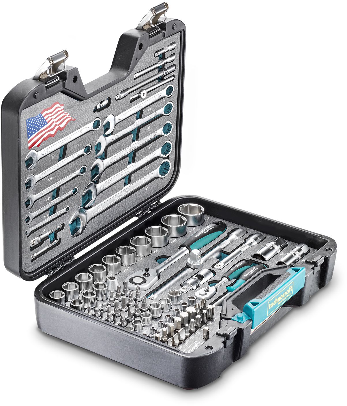 TECHNOCRAFT Steckschlüsselsatz "SILVERLINE" Zoll 87-tlg., 1/4+1/2" , Zoll / Inch - Steck- und Drehmomentschlüssel
