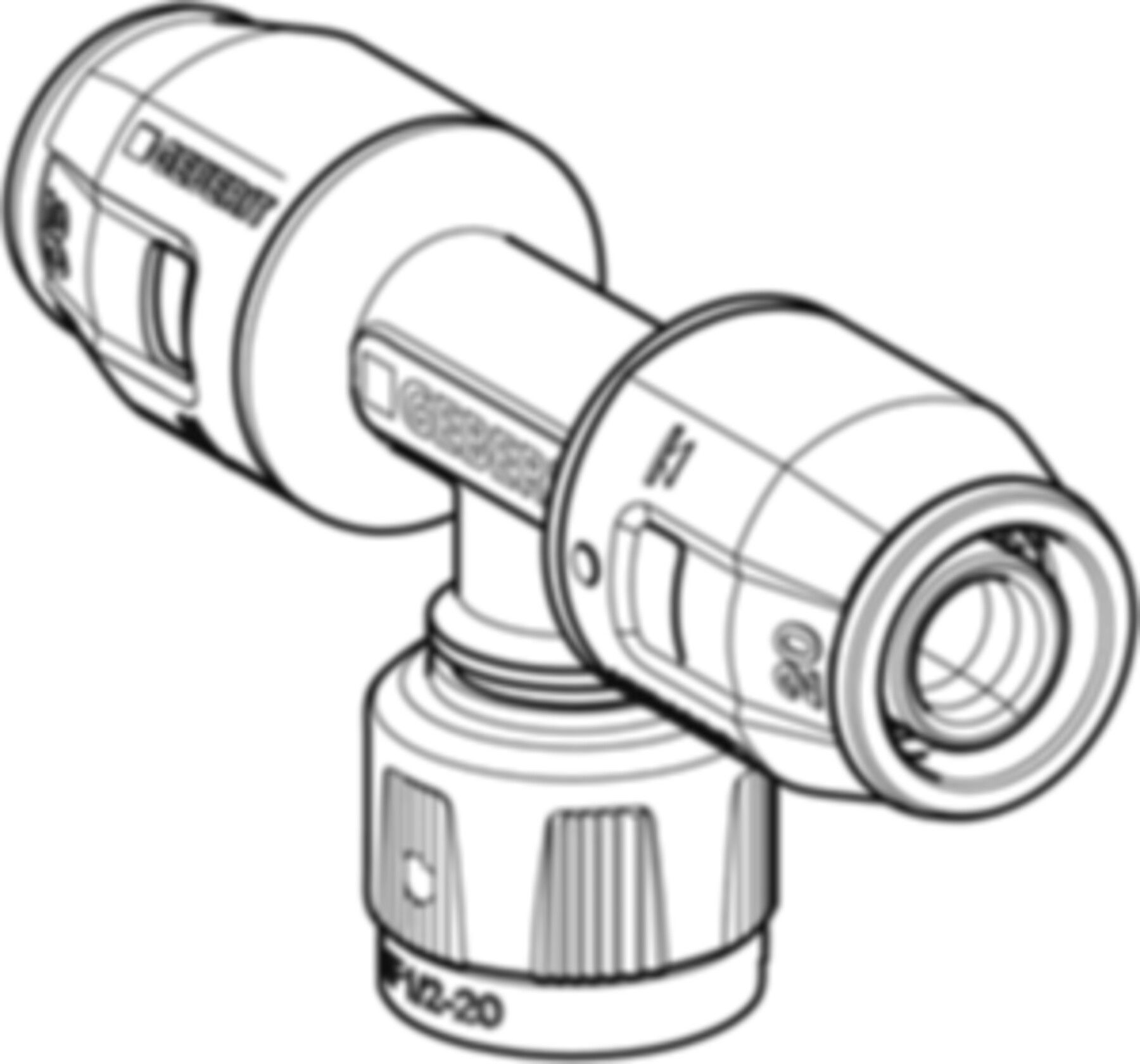 T-Stück 16mm-1/2"-16mm 650.504.00.1 mit MasterFix - Geberit-Push Fit-Formstücke