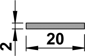 Glaslager zu Ganzglasvordach VSG 25mm , hinten oben , 20x2mm, à 1000mm - INOXTECH-Handlauf-/Geländer-System