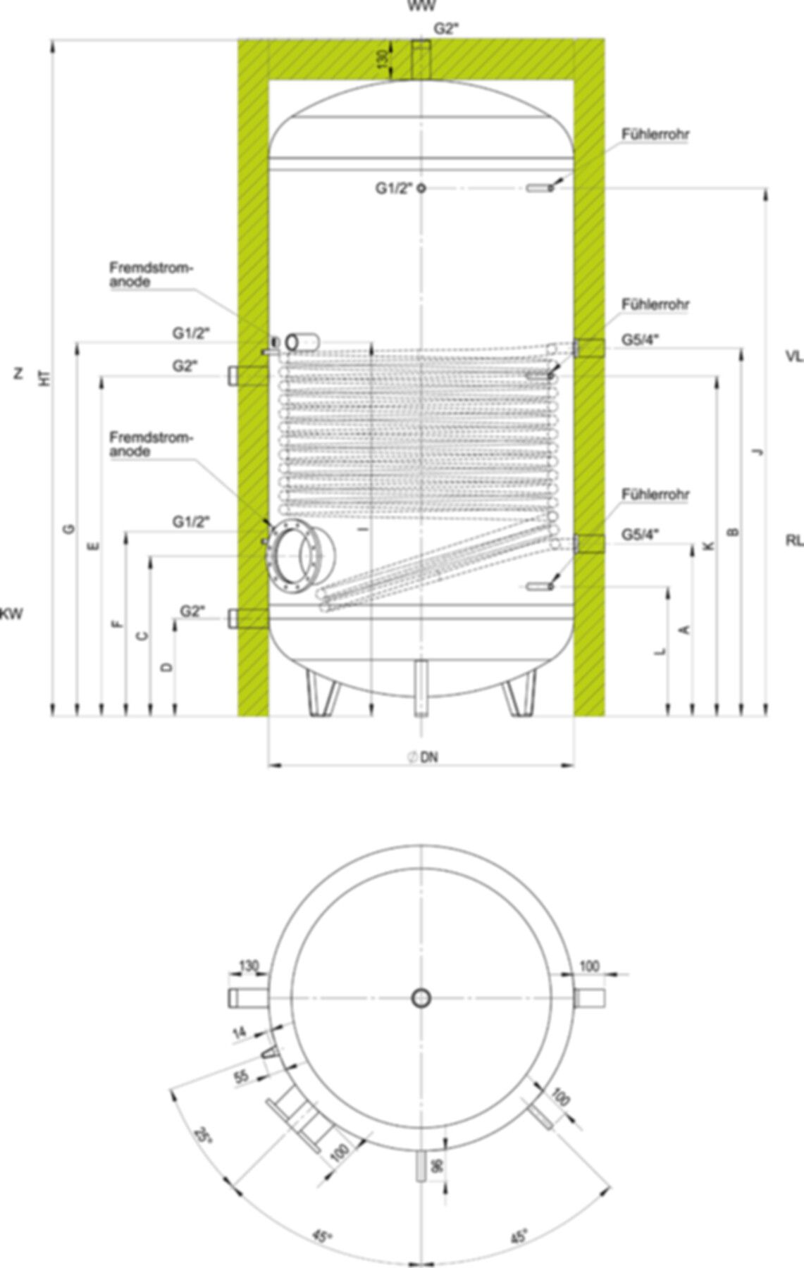 Registerboiler VT-S FRM 1500 l 318160 - Atlantic-Wassererwärmer