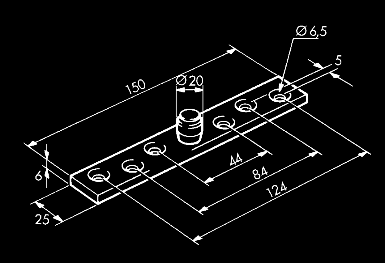 HAWA-PORTA Bodenführung, Porta 300/600 25x150x6mm, verzinkt, mit Rolle - Schiebetür- und Schiebetorbeschläge