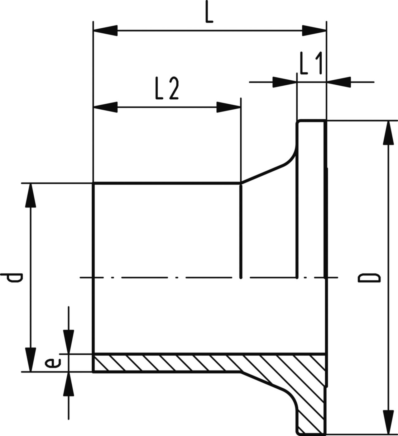 Anschlussteil 546/542 32 mm mit Stumpfschweissstutzen PE100 193 480 104 - GF Hart PVC-U Formstücke