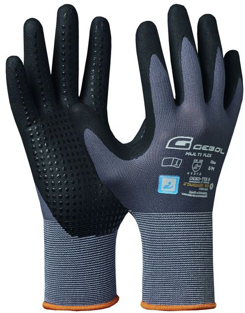 GEBOL Arbeitshandschuh Multi-Flex Gr. 11 XXL , grau/schwarz , EN388 4131X - Arbeitsschutz