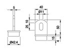 Rohrkappe mit Flansch 42.4 mm geschliffen 1.4301 - INOXTECH-Handlauf-/Geländer-System
