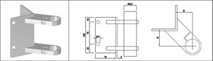 Eck-Pfosten-Klemmhalter eckige Form 33.7 mm geschliffen 1.4301 - INOXTECH-Handlauf-/Geländer-System