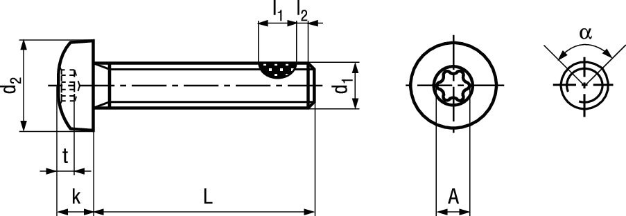 Lins-Schr mit I-6rd INOX A2 Tk® BN2106 ISO14583 M 2,5 x 8 / X8 - Bossard Schrauben
