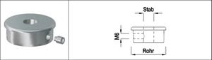 Rohrk Vollmat gerad m. R/ Q-geb M6 Rohr 33.7/ 10 mm geschl. 1.4301 - INOXTECH-Handlauf-/Geländer-System