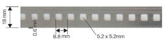Lochband, verzinkt 18x0.6 mm , Lochmass 5.2x5.2 , à 45m - Regla Aufhängesystem