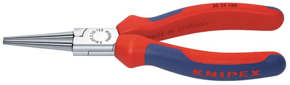 KNIPEX Langbeckzange, rund, verchromt 3035, L= 160mm, Mehrkomp.-Griffhülle - Zangen, Schneiden