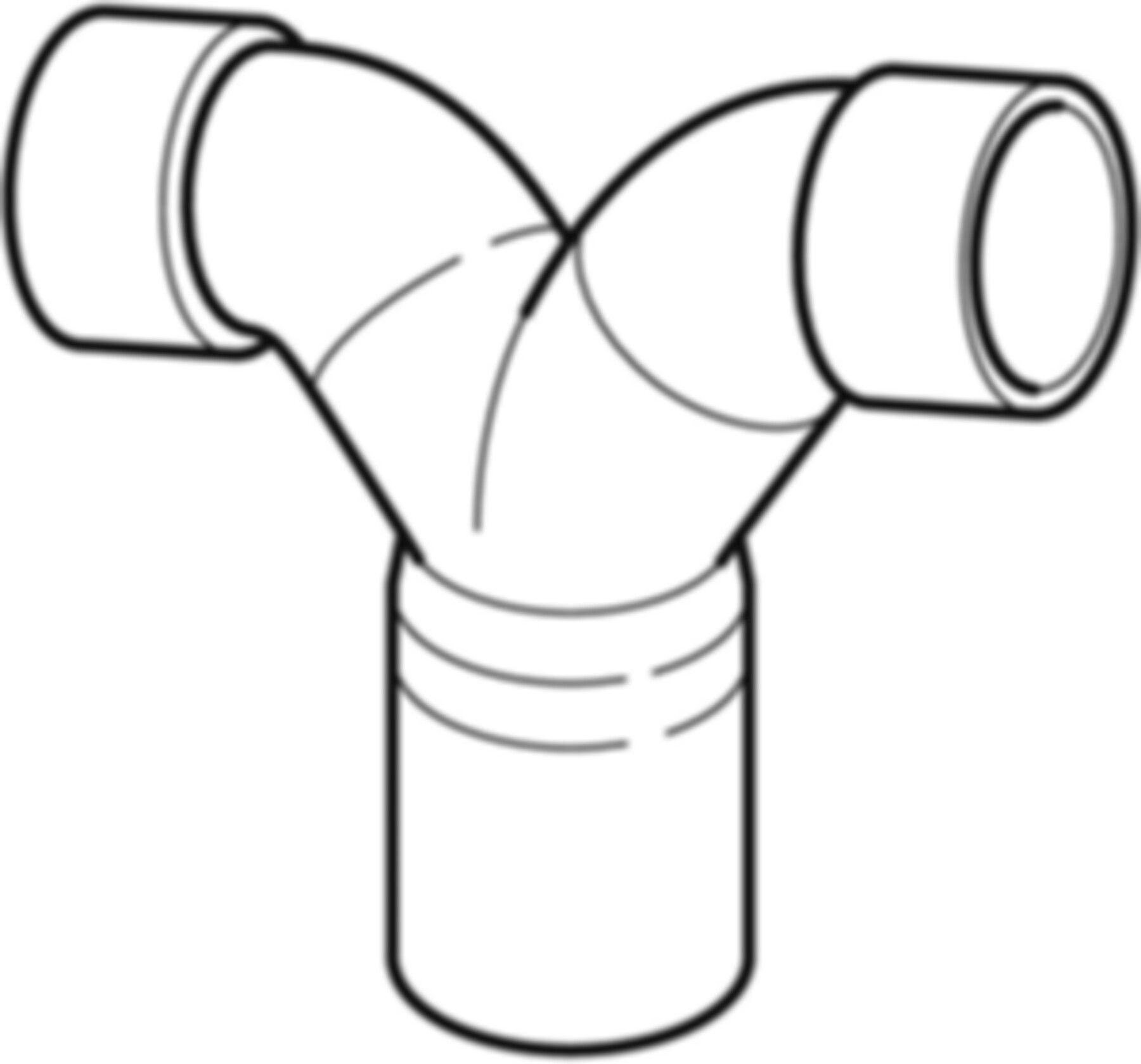 Wandklosett-Doppelbogen 180° d 110/ 90mm 367.923.16.1 - Geberit-PE-Formstücke