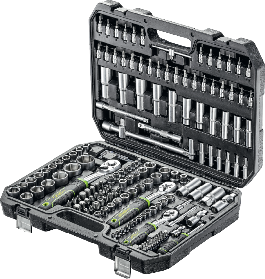 FORTEC ECO Steckschlüsselsatz 171-tlg., 1/4" + 3/8" + 1/2" - Steck- und Drehmomentschlüssel