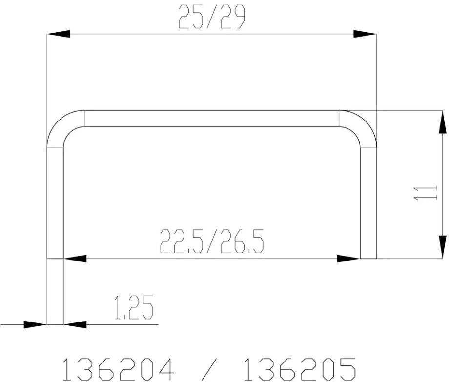 Rostfreies Abdeckungsprofil 1.4301 L= 2990 mm für Glas 25 mm geschliffen - INOXTECH-Handlauf-/Geländer-System