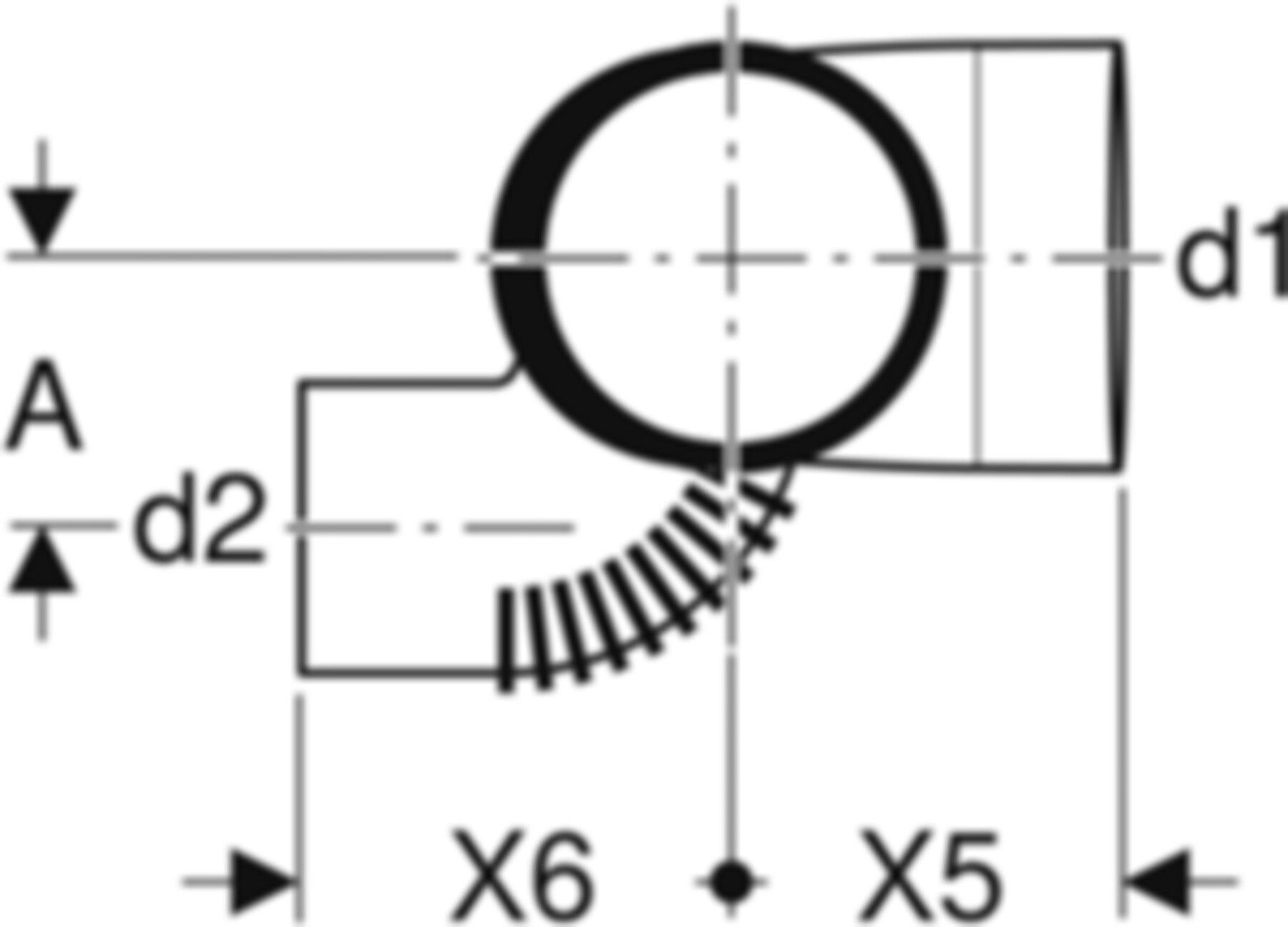 Doppelabzweig 180° versetzt rechts 88.5° d 110/ 90 mm 310.871.14.1 - Geberit-PE-Silent-Formstücke