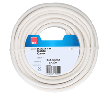 Kabel TD, 20m 3x1.5 mm², weiss - Elektrozubehör