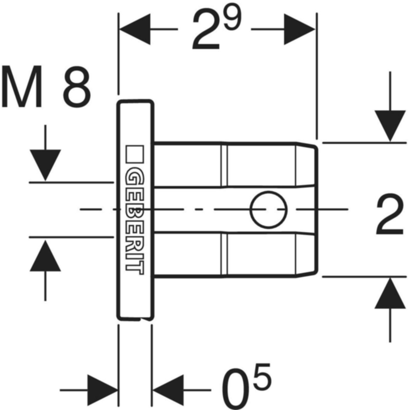 GIS-Pro Stützelement für Eckverbinder 461.702.00.1 - Geberit-GIS