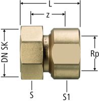 Schnellkupplung m/Überwurfm. DN20 x 3/4" mit IG, zu Optiflex-Verteiler 86111.21 - Nussbaum Optiflex-Rohre und Formstücke