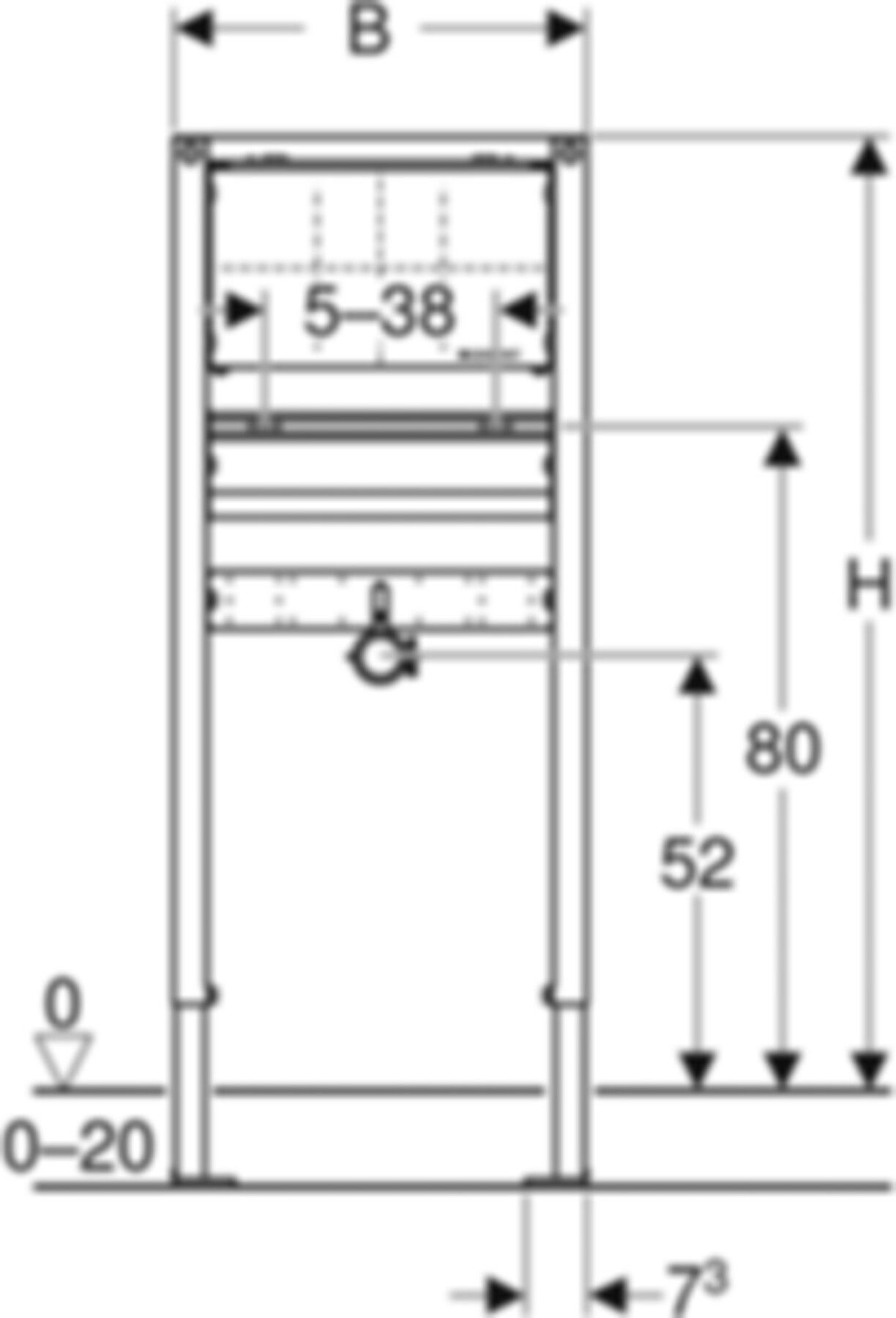 Waschtisch-Element für UP-Wandarmatur 130 cm 111.498.00.2 - Geberit-Duofix