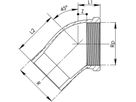 Winkel 45° 8121 IG/AG 11/4" - Rotguss-Gewindefittings