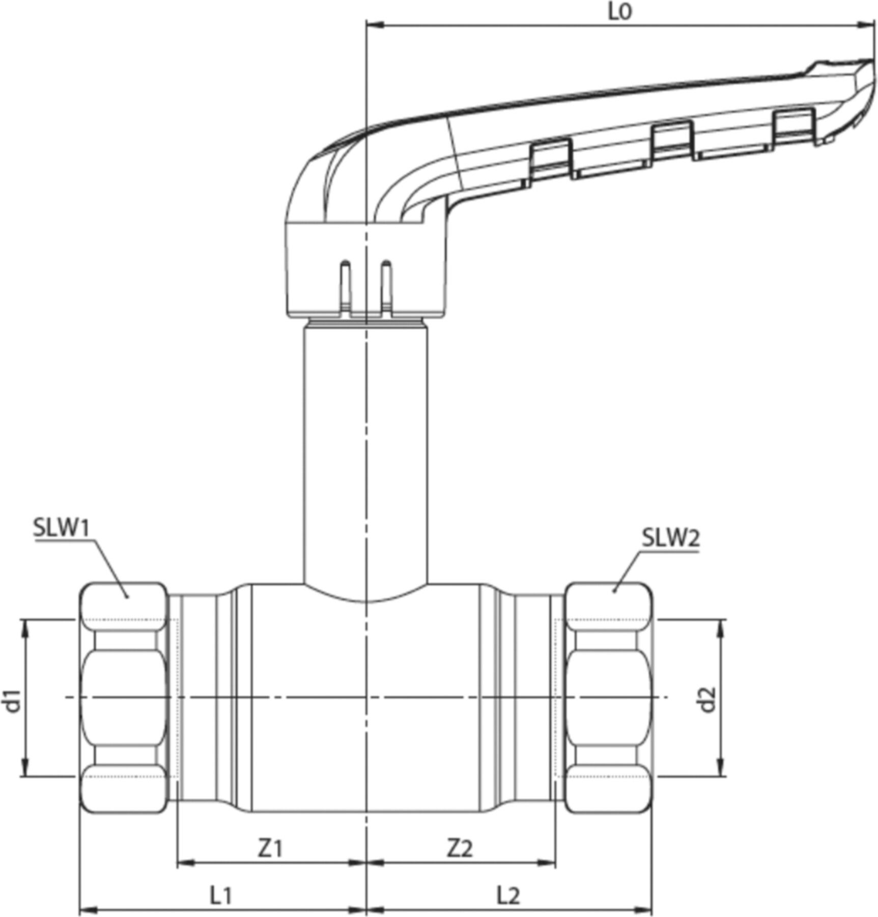 Kugelhahnen lange Spindel Fullflow BF220011 DN 32 - Ballofix/Broen-Armaturen