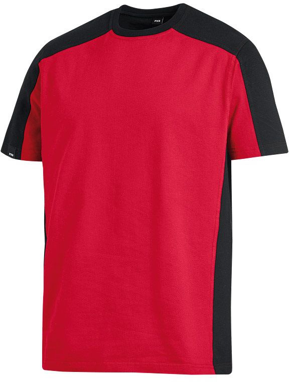 FHB MARC T-Shirt zweifarbig rot-schwarz Gr. 2XL - Textilien