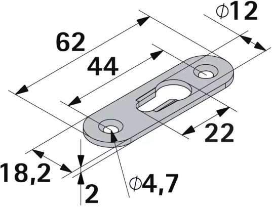Hettich Universalaufhänger verzinkt, 62 x 19mm, à 2 Stk - Diverse Möbelbeschläge und Zubehör