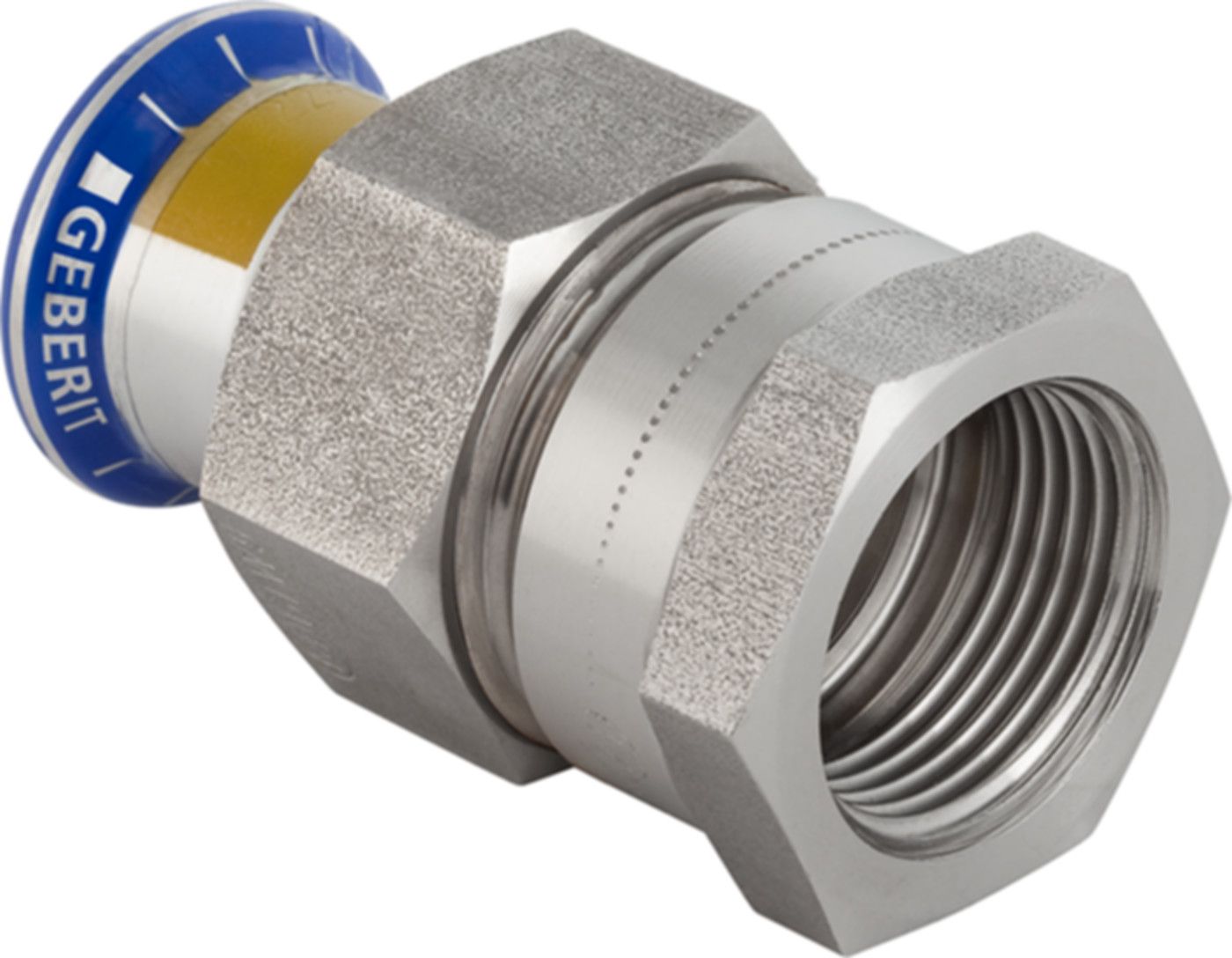 Übergang lösbar mit IG 42mm-11/2" 34408 Überwurfmutter Edelstahl - Mapress-Gas-Formstücke