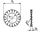 Fächerscheiben Form A St vzb BN781 DIN6798A M6/6,4 - Bossard Schrauben